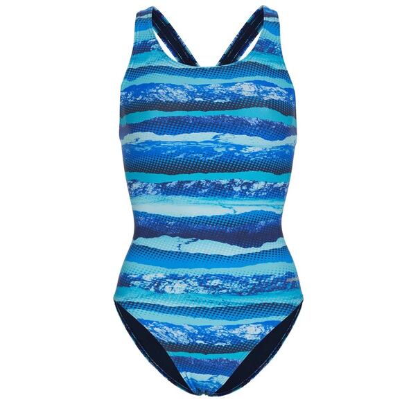 [Sporti] Wide Strap Blue Deepwater Racerback Competition Swimsuit NWT Size 40 - Picture 1 of 13
